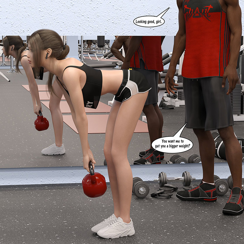 My big black dick would look good in that tight ass - Natasha's workout part 1 by Dark Lord