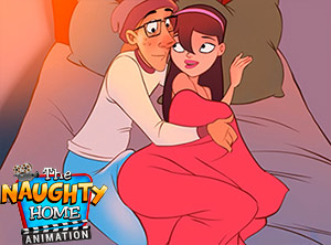 Anna and Andy share a tight bed on a cold and stormy night - The Naughty Home animation - A cold stormy night by welcomix (tufos)