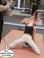 Natasha gym 2 – Stretching out like this with only a thin layer between me and the men watching